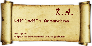 Kálmán Armandina névjegykártya